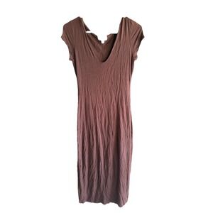 Y2K Cache Brown Bodycon Dress Large Party Neutral Espresso Brown